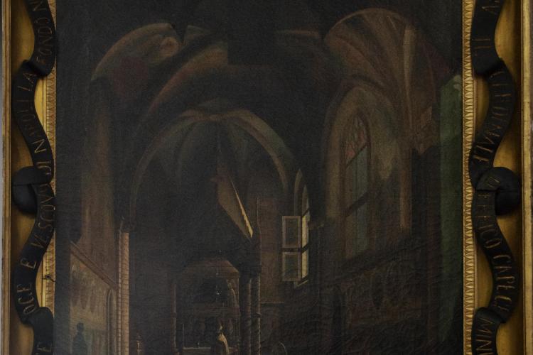 Vincenzo Abbati, Interno della cappella Minutolo nel duomo di Napoli, metà sec. XIX, Napoli (Università Suor Orsola Benincasa). 