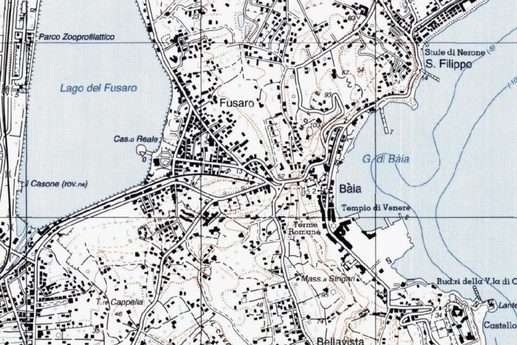 Istituto Geografico Militare, prima metà XX secolo, dettaglio della stessa area, (scala 125.000).