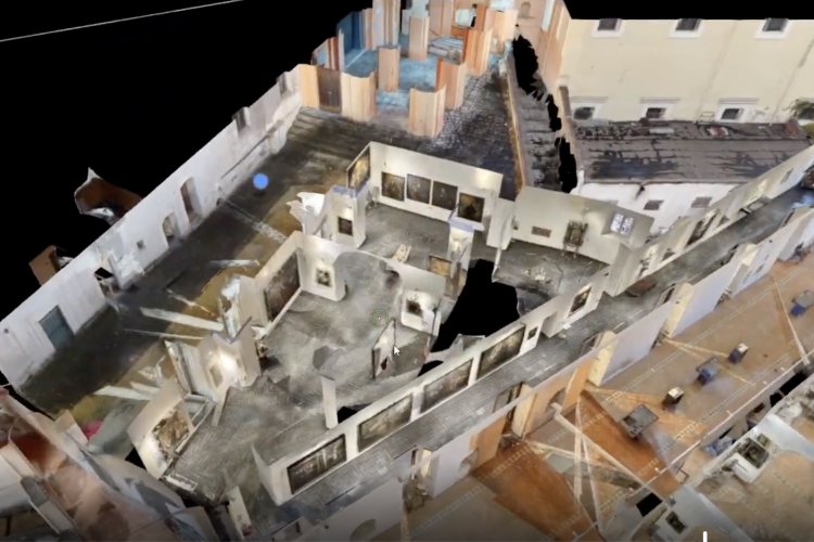 Ricostruzione 3D. Spaccato del Piano mostre, Museo Pagliara e parte della cittadella.